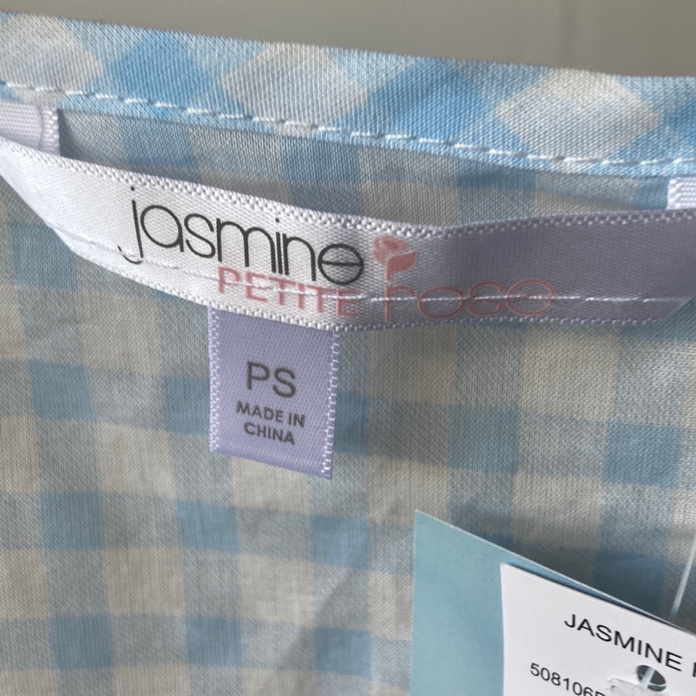 Jasmine Rose Petite gingham print nightgown cotton lightweight smock detail PS - Picture 8 of 17